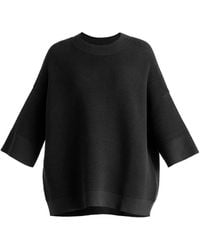 Paisie - Mock Neck Cropped Sleeve Ribbed Jumper - Lyst