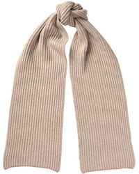 Kinalba - Neutrals Ladies Camel Chunky Ribbed Cashmere Scarf - Lyst