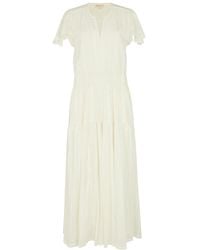 Raffya - Candice Flutter Sleeve Jacquard Maxi Dress - Lyst
