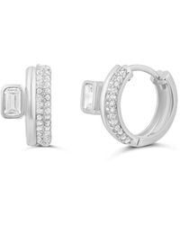 SHYMI - Two Row And Emerald Stone Huggies - Lyst