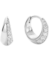 Vanhi - Georgie Crystal Knife Edge Huggie Hoop Earrings - Lyst