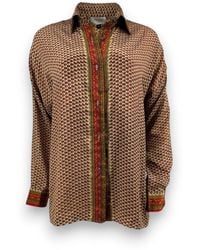 Monzlapur New York - Embossed Oriental Motif Long Sleeve Shirt - Lyst