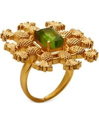 Dhwani Bansal - Adjustable Pina Ring With Topaz Glass Gems - Lyst