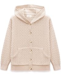 Peraluna - Neutrals Yvonne Hooded Knit Cardigan - Lyst