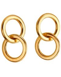 Posh Totty Designs - Plated Interlinking Hoop Charm Stud Earring - Lyst
