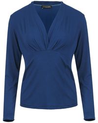 Conquista - Long Sleeve Faux Wrap Top - Lyst