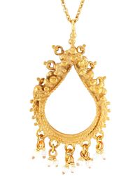 Annabelle Lucilla Jewellery Sikhara Charm Pearl Pendant Gold - Metallic