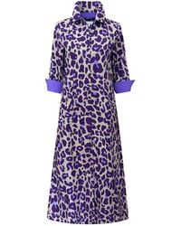Perlavera - Neutrals Cassie Aura Printed Slim Three Quarter Maxi Dress - Lyst