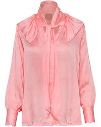 Carolina Benoit - For Rose Vegan Silk Pussy Bow Top - Lyst