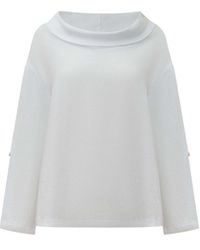 James Lakeland - Cowl Neck Linen Top - Lyst
