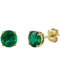 Spero London - 9Ct Solid Emerald Stud Earrings - Lyst