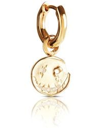 Kasun - Smile Hoop Earrings – June – Moonstone – Plated - Lyst