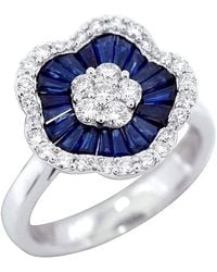 Artisan - Sapphire And Diamond Flower Ring - Lyst