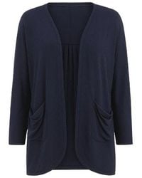 Conquista - Long Sleeve Cardigan With Pockets - Lyst