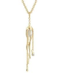 Lucy Quartermaine - Pearl Drop Hug Pendant With Vermeil & Swarovski Crystals - Lyst