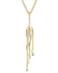Lucy Quartermaine - Pearl Drop Hug Pendant With Vermeil & Swarovski Crystals - Lyst