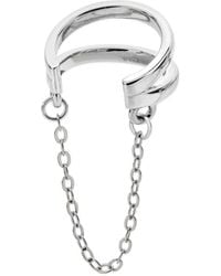 Lucy Quartermaine - Solid Sterling Art Deco Cuff With Chain - Lyst