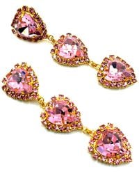 Achala Handcrafted - Via Dell'Amore Triple Heart Long Earrings - Lyst
