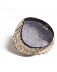 Dasmarca Hats - Neutrals Lloyd Stripe Peaked Summer Italian Linen Bakerboy Newsboy Cap - Lyst