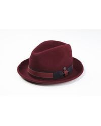 Dasmarca Hats - Robin Burgundy Wool Felt Two Tone Trilby Fedora Hat - Lyst