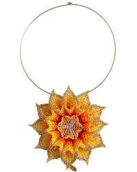 Iliana Arrazola - Dahlia Flower Choker, And, Glass Beads, Beaded Jewelry - Lyst