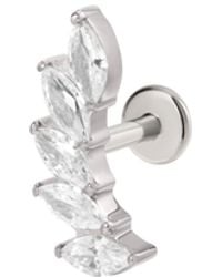 Vanhi - Curved Marquise Threadless Flat Back Titanium Cartilage Stud - Lyst
