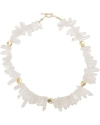 Way to Chic - Natural Quartz Crystals Necklace With Plated Accents - Lyst