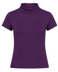 Conquista - Short Sleeve Mauve Top - Lyst