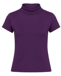 Conquista - Short Sleeve Mauve Top - Lyst