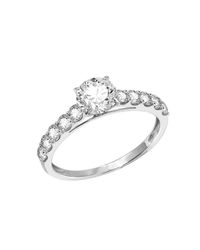 Diamonbliss - Plated Round Cut Bridal Ring With Swarovski, One And Half Carats - Lyst