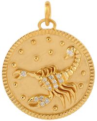 Artisan - Pave Diamond 14k Yellow Gold Scorpio Zodiac Charm Pendant Jewelry - Lyst