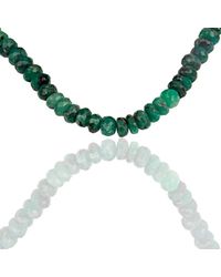 Heritagemoda - Natural Emerald Bead Necklace - Lyst