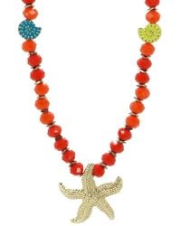 Ebru Jewelry - Summer Joy Starfish & Shell Beaded Necklace - Lyst