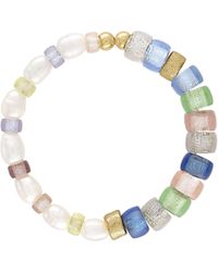 Olivia Le - Delphine Glass Bead Bracelet With Pearls - Lyst
