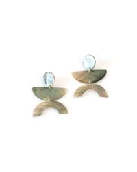 LIKHÂ - Iridescent Long Geometric Earrings - Lyst