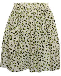 2KStyle - Amalia Animal Print Layered Viscose Mini Skirt - Lyst