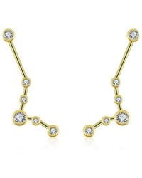 Genevieve Collection - Pisces Zodiac Constellation Earring 18K & Diamond - Lyst