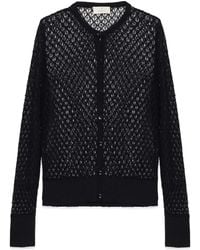 Peraluna - Addison Openwork Knit Cardigan - Lyst