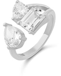 SHYMI - Mixed Shape Three Stone Open Ring - Lyst