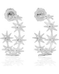 Artisan - Diamond Starburst Hoop Earrings - Lyst