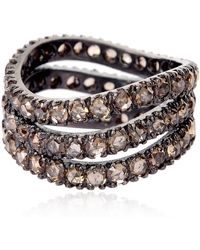 Artisan - Pave Diamond 925 Sterling Silver Band Ring Jewelry - Lyst