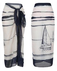 LOVEIST STORE - Sailer Nautical Print Sarong Pareo - Lyst