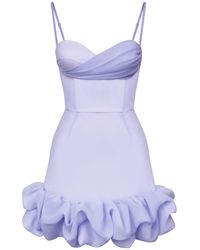POST MERIDIEM - Draped Ruffle Mini Bustier Dress - Lyst