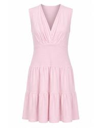 Conquista - Blush Tiered V-Neck Dress - Lyst