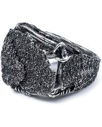 German Kabirski - Loom Oxidized Ring With Raw Grained Texture - Lyst