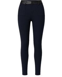 Conquista - Mid Rise Pleather Detail Jeggings - Lyst