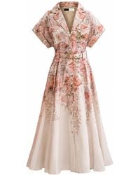 Richa Sharma - Floral Handcrafted Linen Dress - Lyst