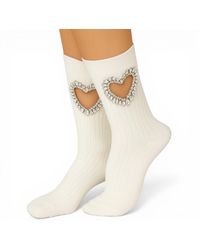 HIGH HEEL JUNGLE by KATHRYN EISMAN - Gem Crystal Heart Sock - Lyst