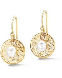 Dower & Hall - Luna Pearl & Disc Earrings - Lyst