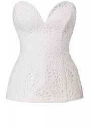 AGGI by HALEWSKI - Lamia Off Embroidered Lace Corset Top - Lyst